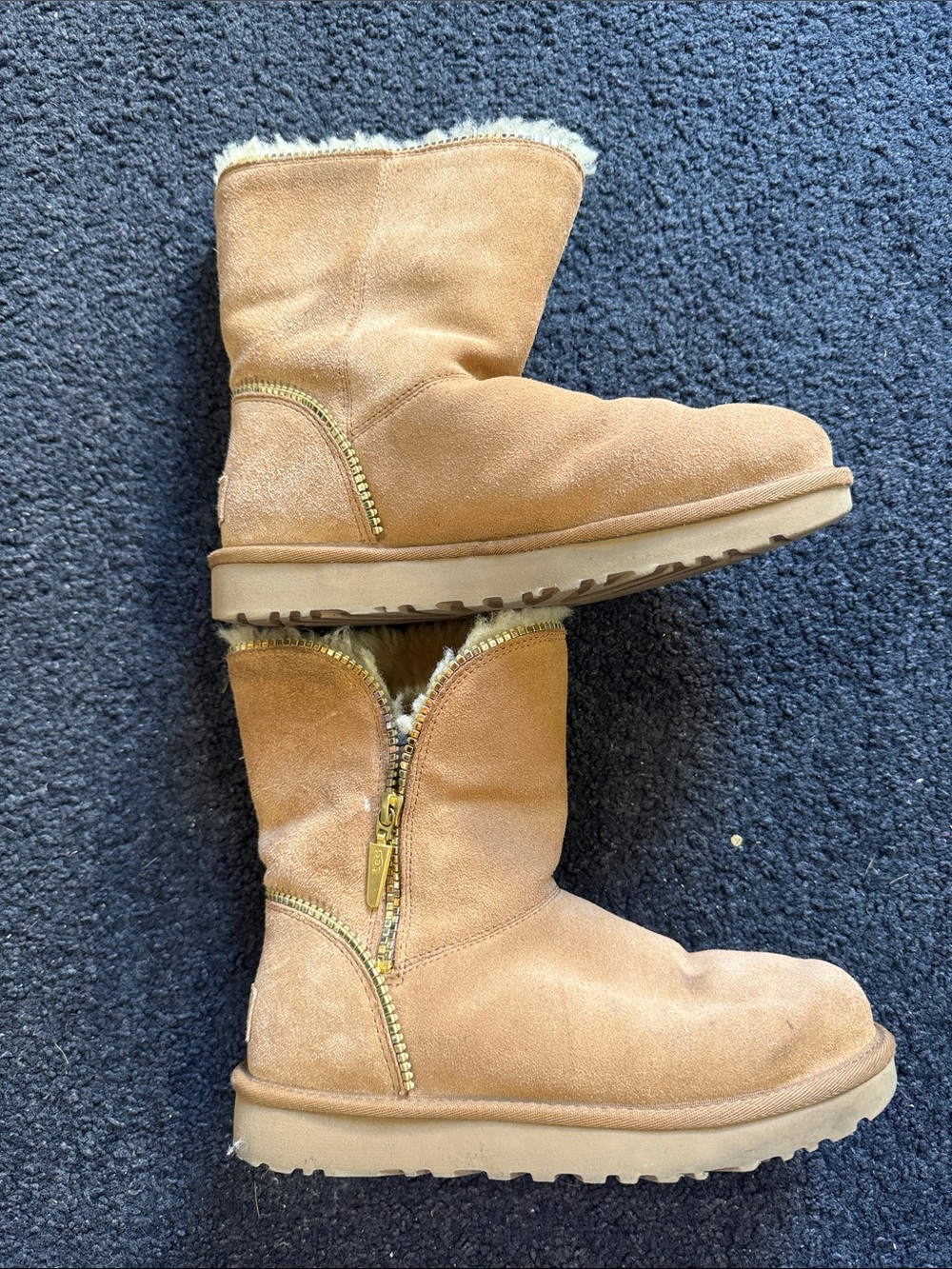UGG Chestnut Suede Zip Winter Boots